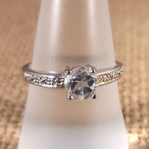 White Topaz Ring in Sterling Silver Size 7